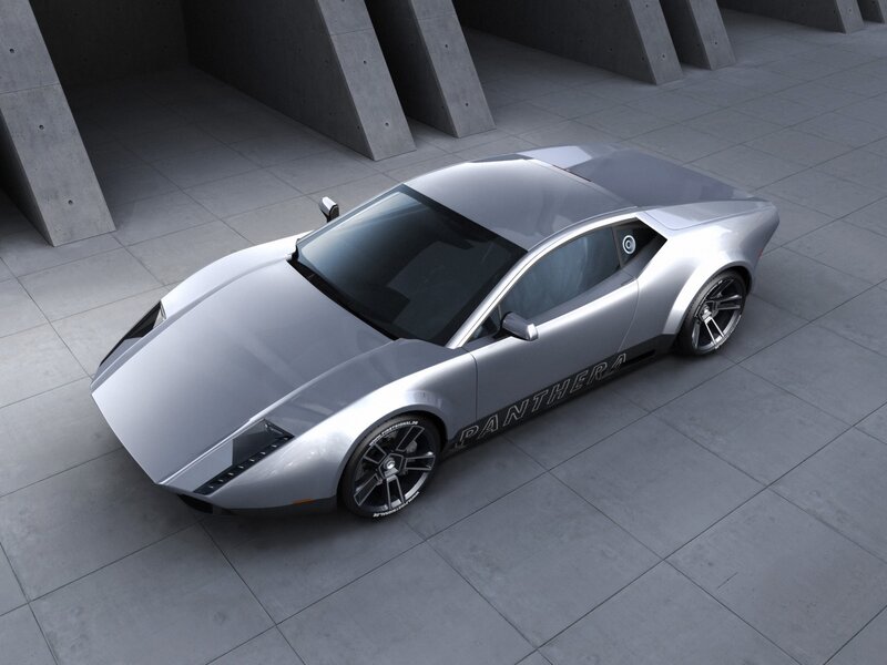 Silver Panther sports car