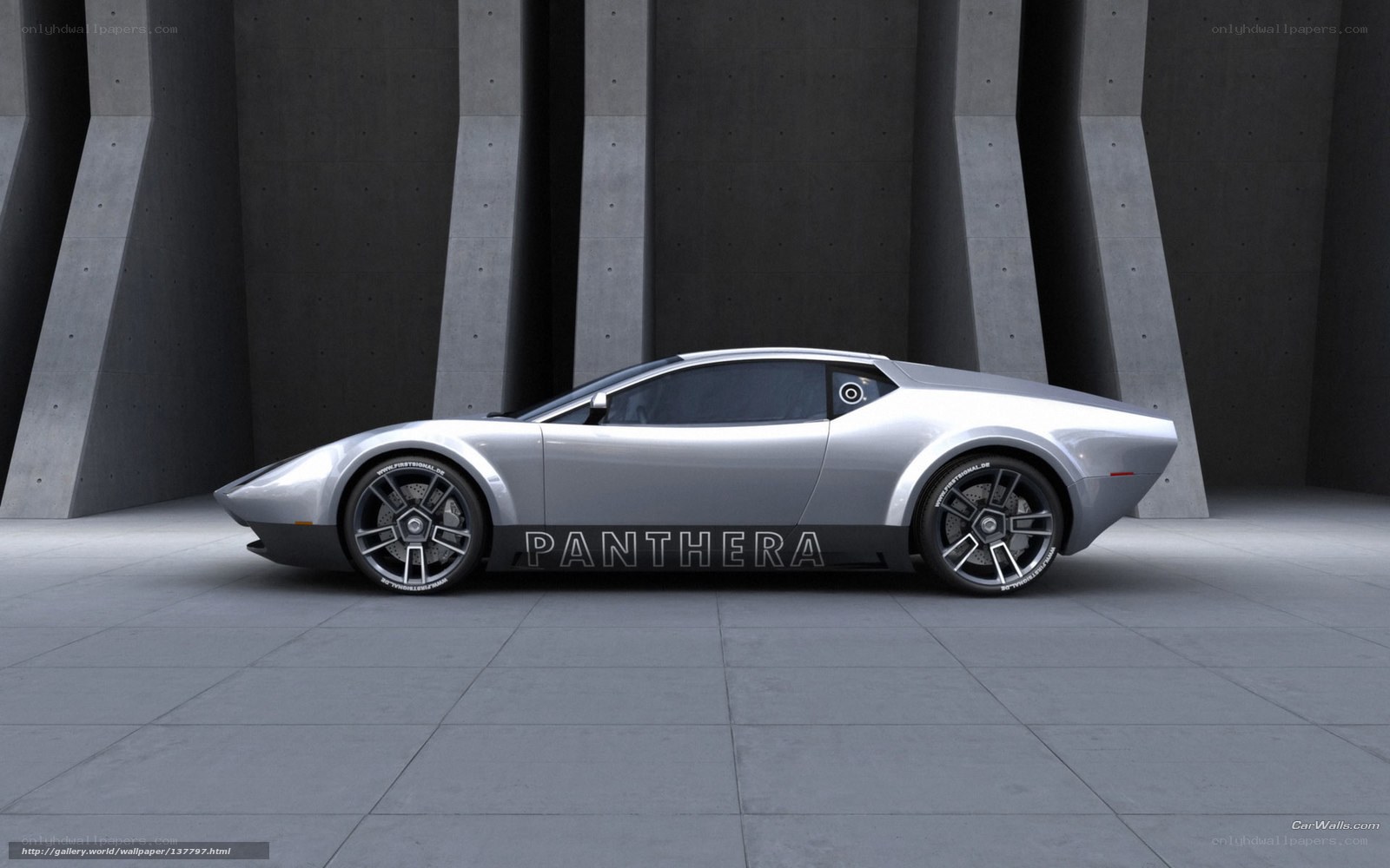 Silver Panthera sports car