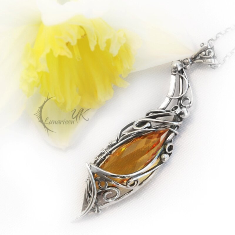 Silver Pendant with Gemstone