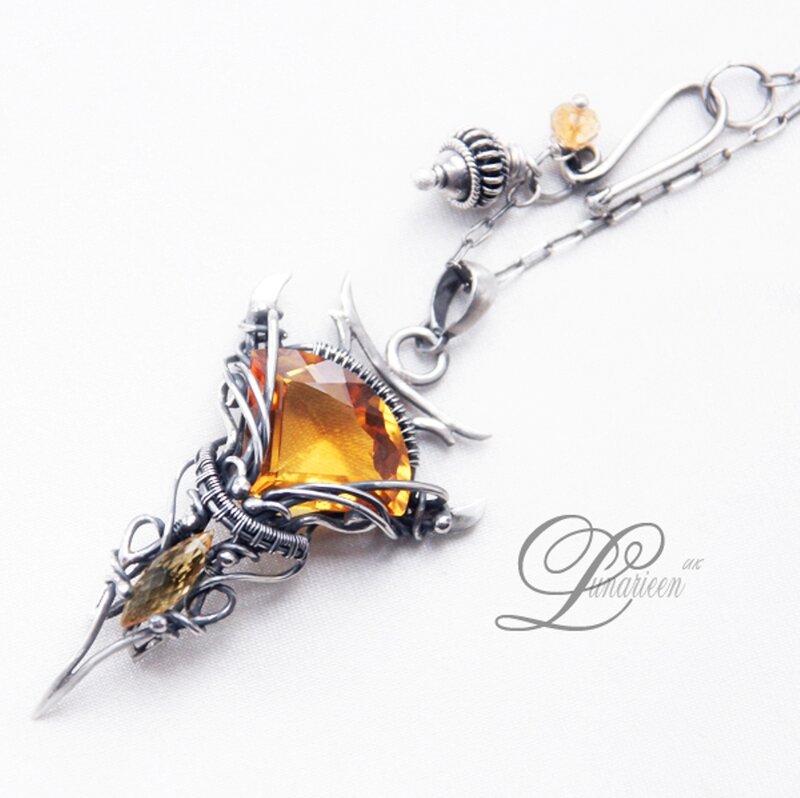 Silver Pendant with Gemstones