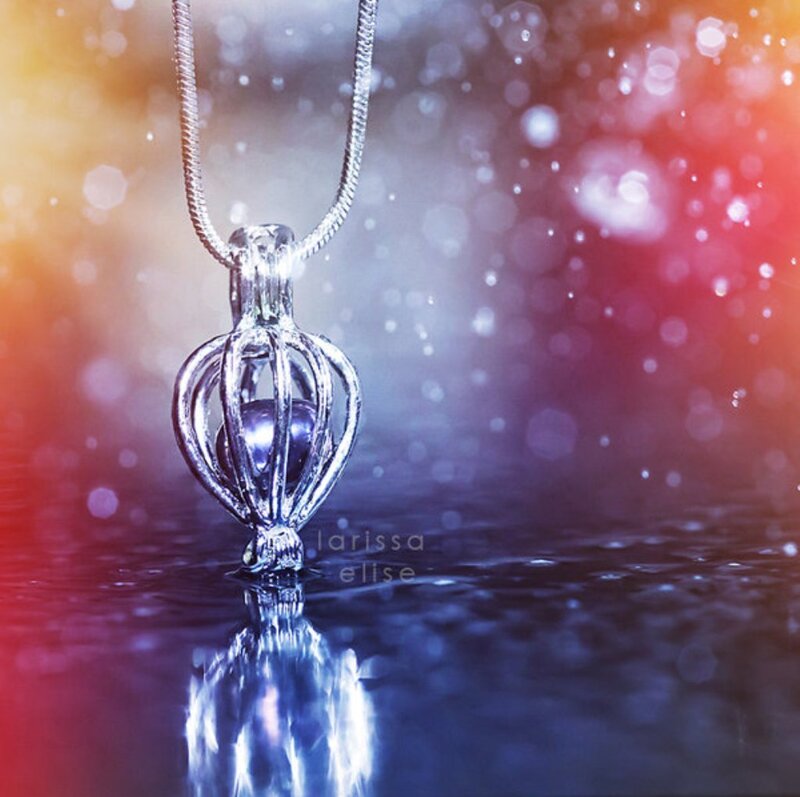 Silver Pendant with Pearl — Blue