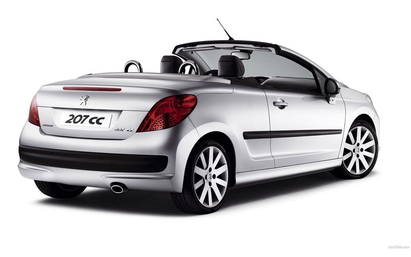 silver peugeot 207 cc convertible
