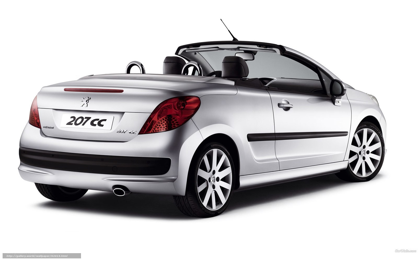 Silver Peugeot 207 CC convertible