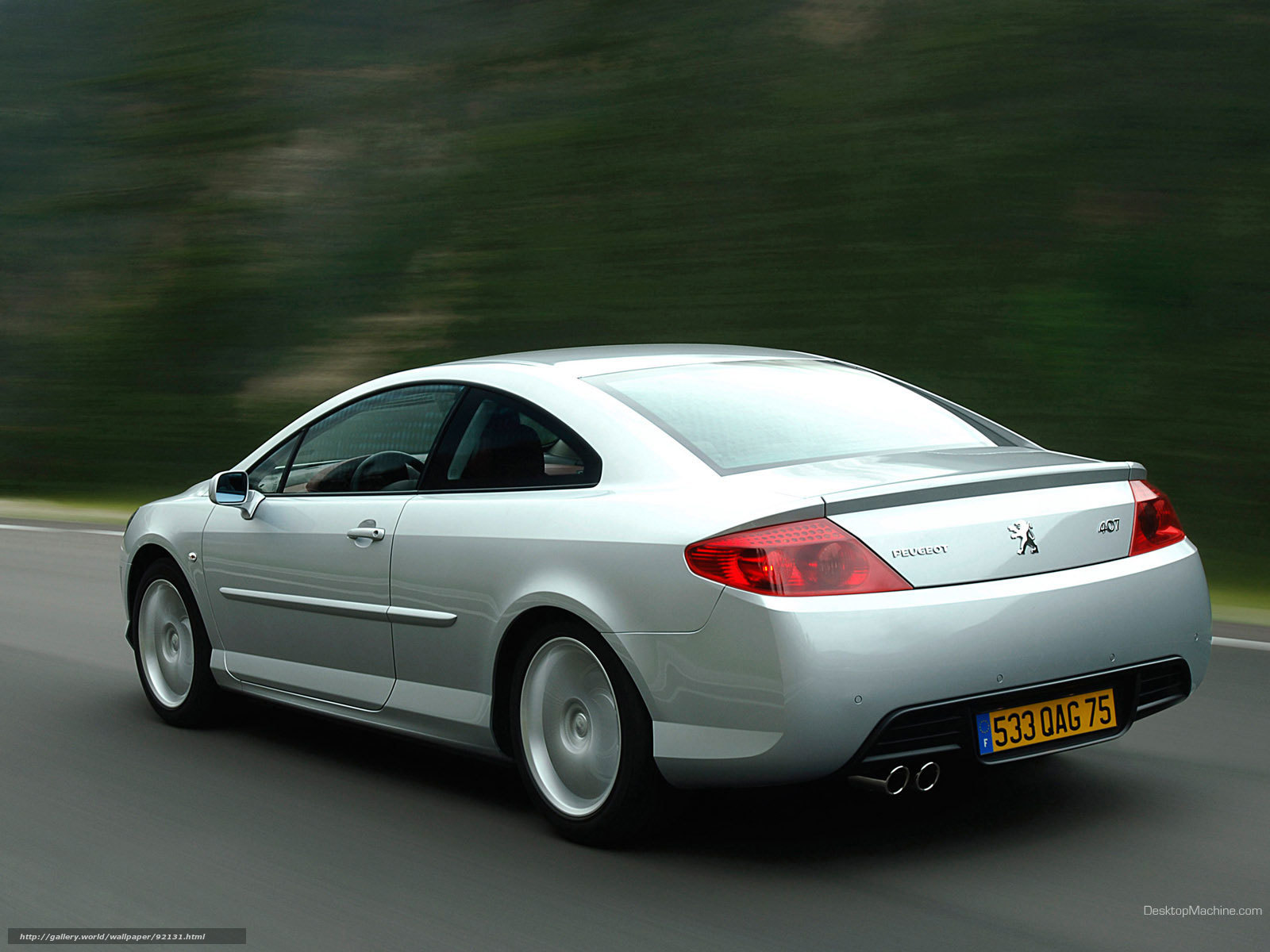 silver peugeot 407 coupe