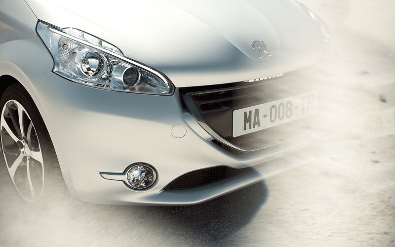silver peugeot car front