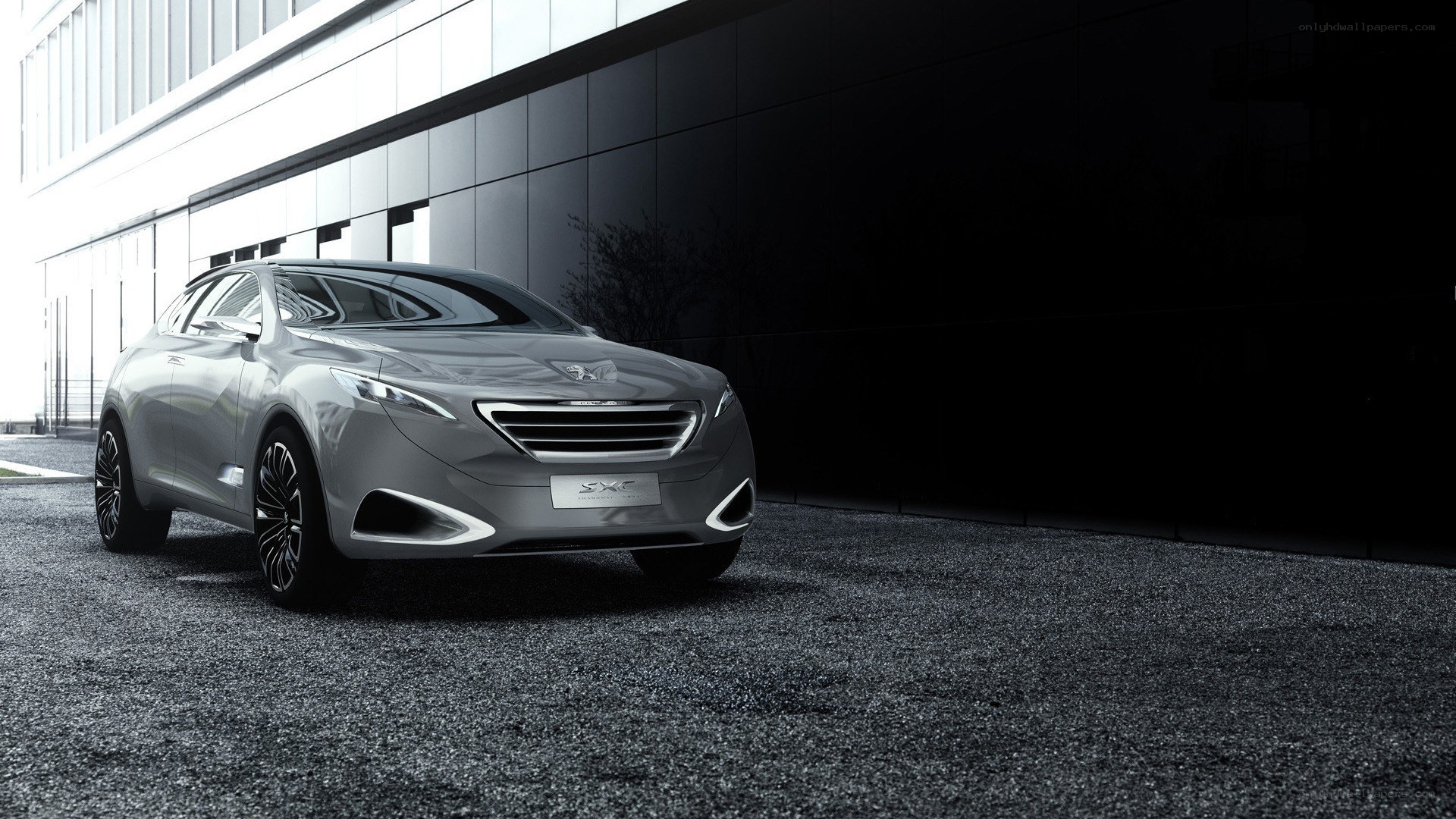 Silver Peugeot concept car