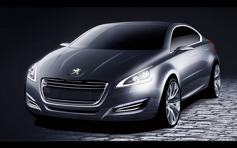 Silver Peugeot Concept Car — Gray