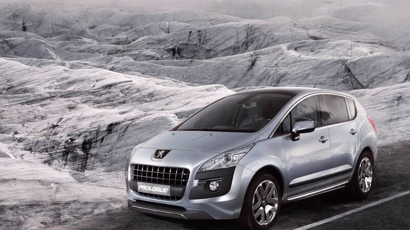 Silver Peugeot Prologue on glacier