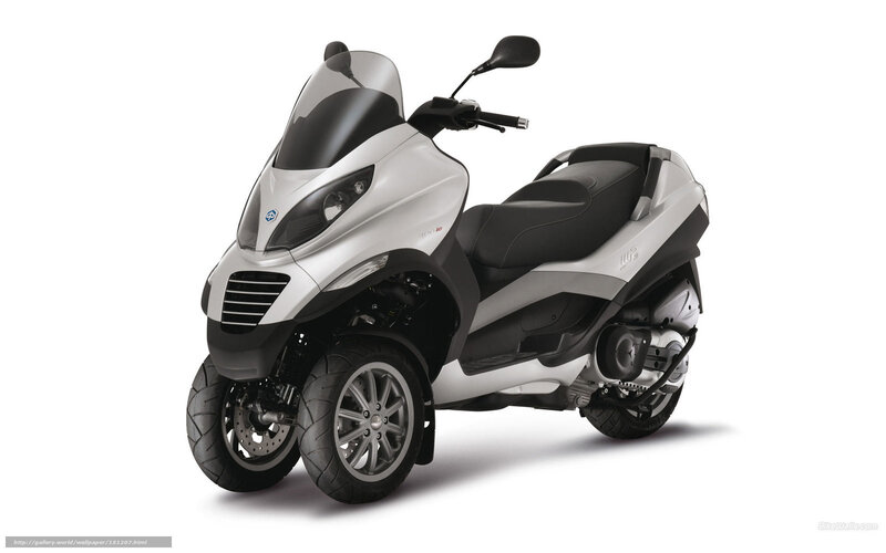 Silver Piaggio MP3 scooter