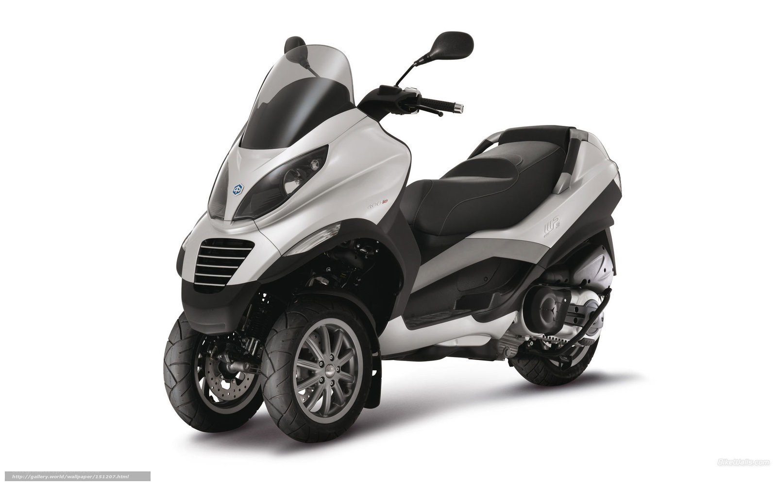 Silver Piaggio MP3 scooter