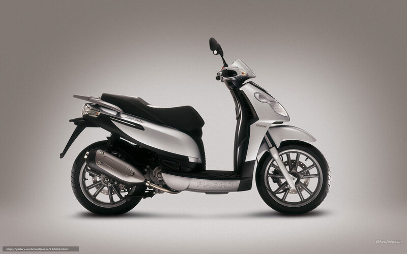 Silver Piaggio scooter