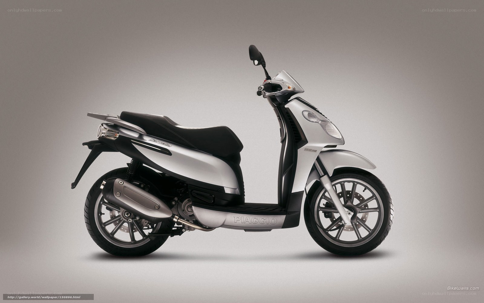 Silver Piaggio scooter