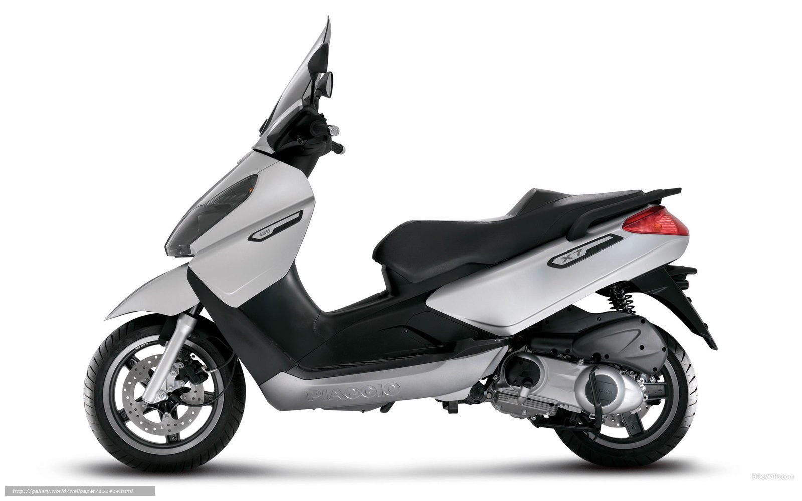 Silver Piaggio scooter