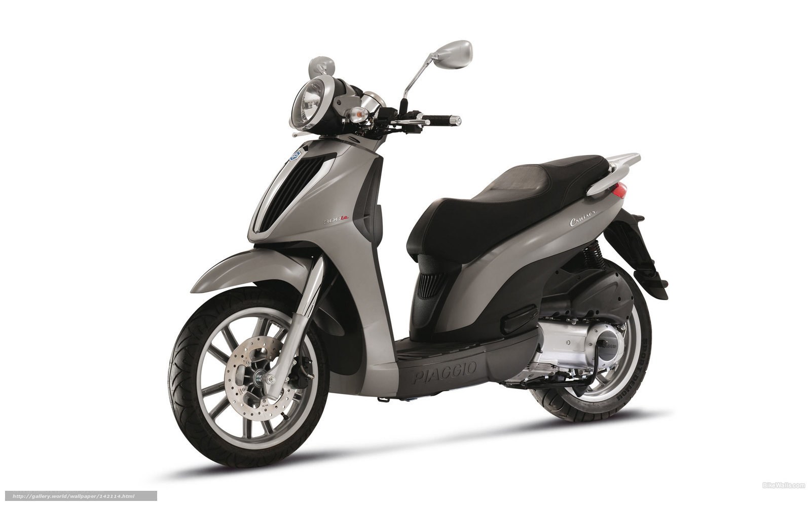 Silver Piaggio scooter