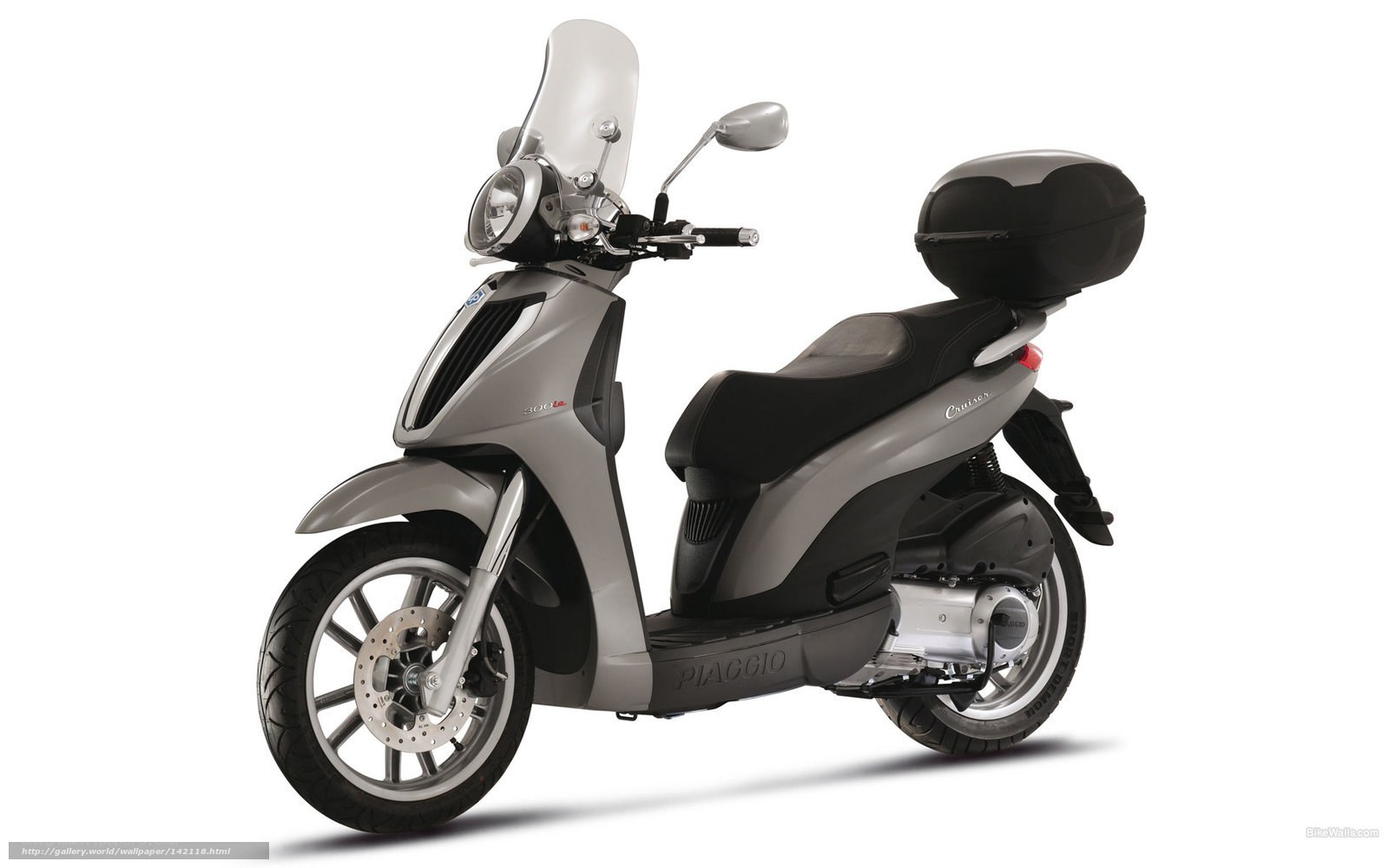 Silver Piaggio scooter