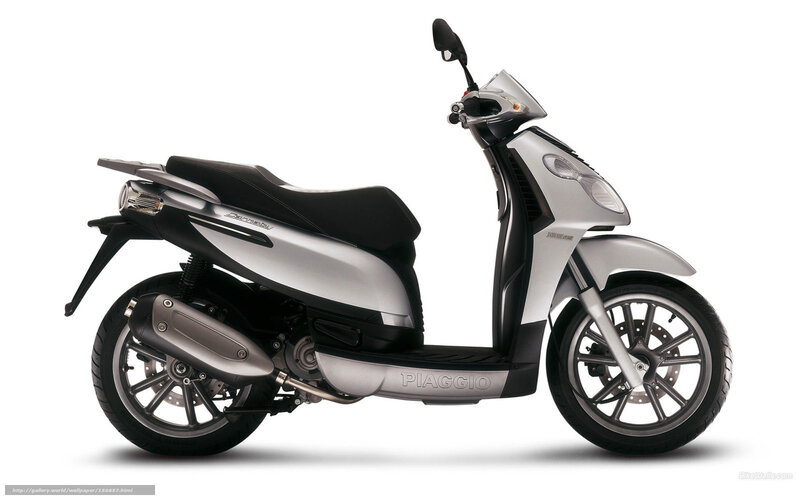 Silver Piaggio scooter