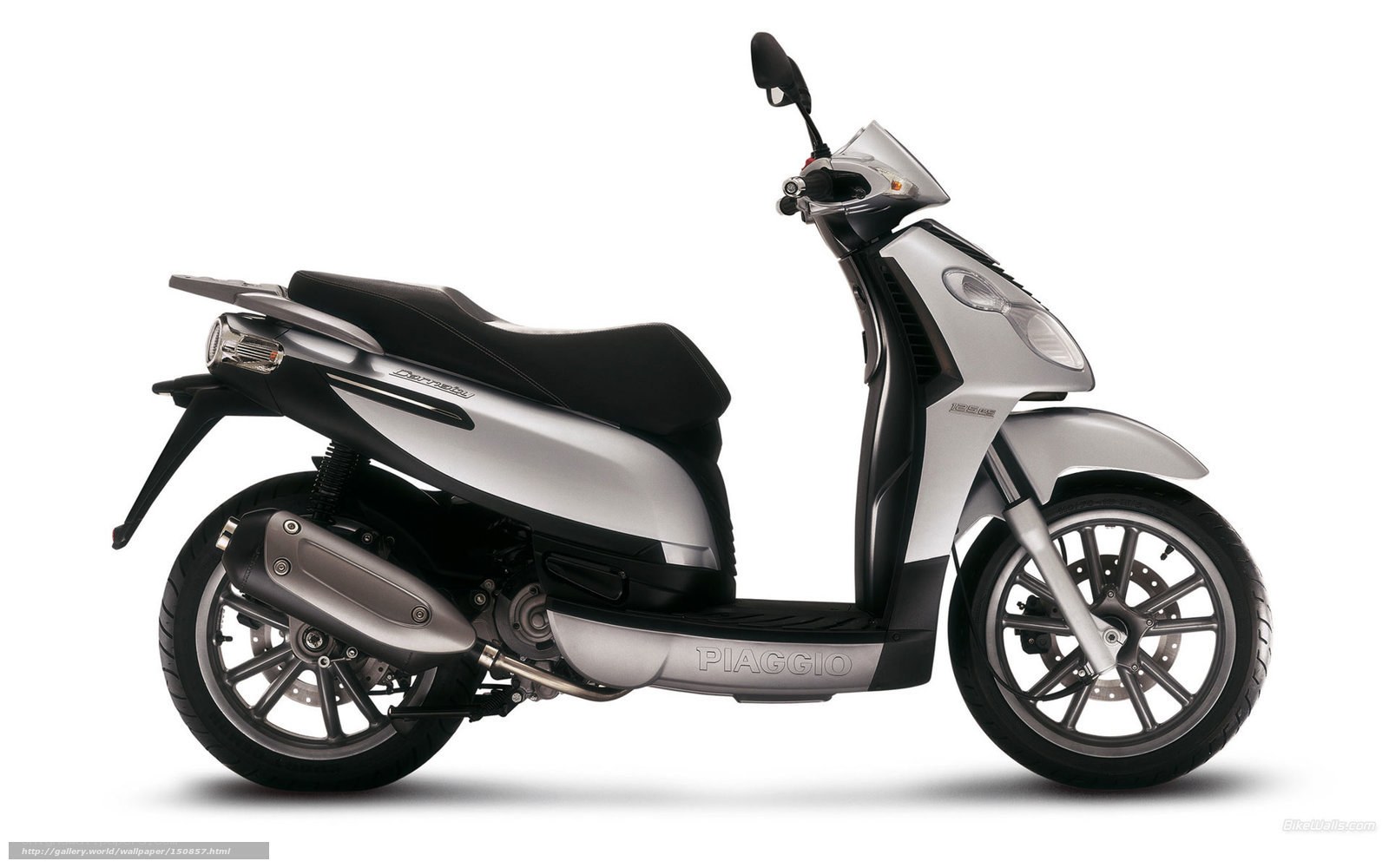 Silver Piaggio scooter