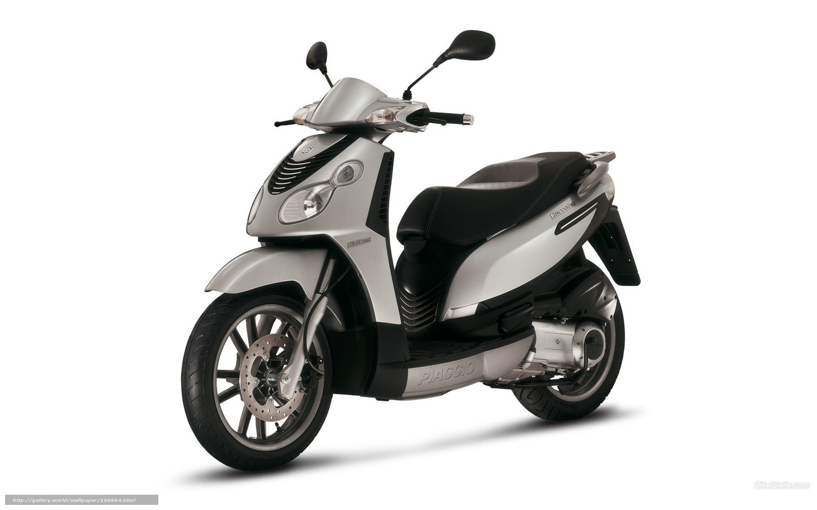 Silver Piaggio scooter