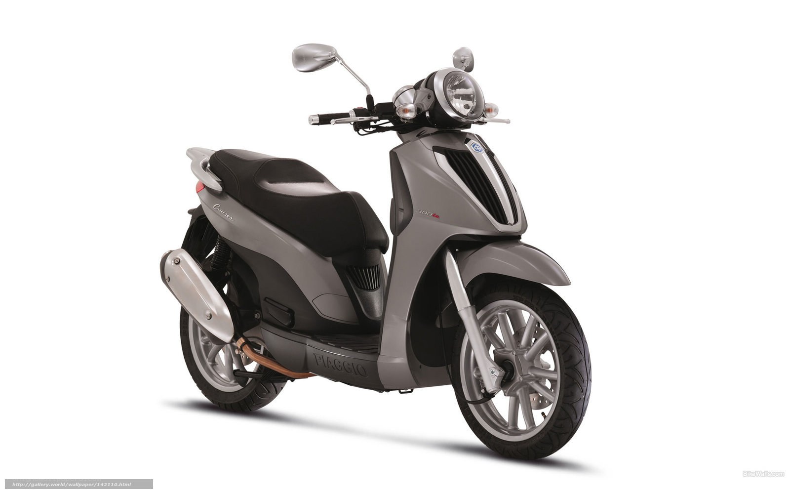 Silver Piaggio scooter