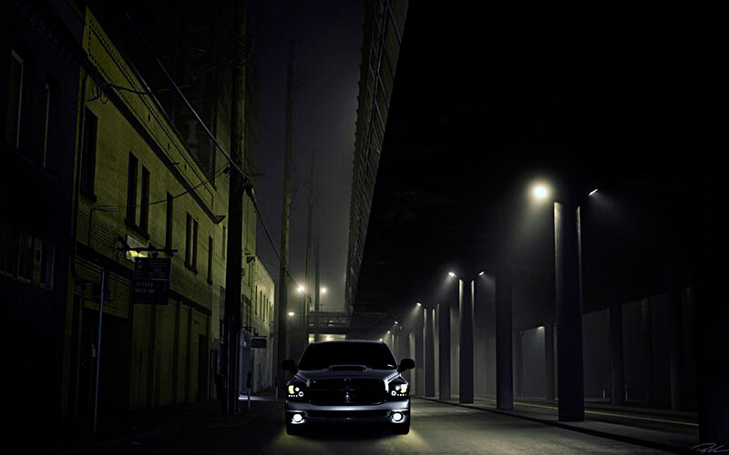 Silver Pickup Truck — Black