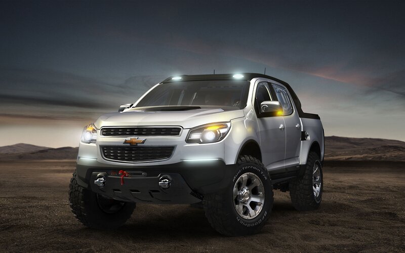 Silver Pickup Truck — Dramatic, Sunset, 3d Render, Desert, Mountains, Sky, Black, Brown
