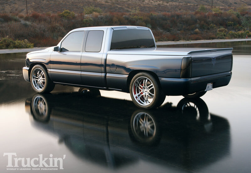Silver Pickup Truck — Dramatic, Sunset