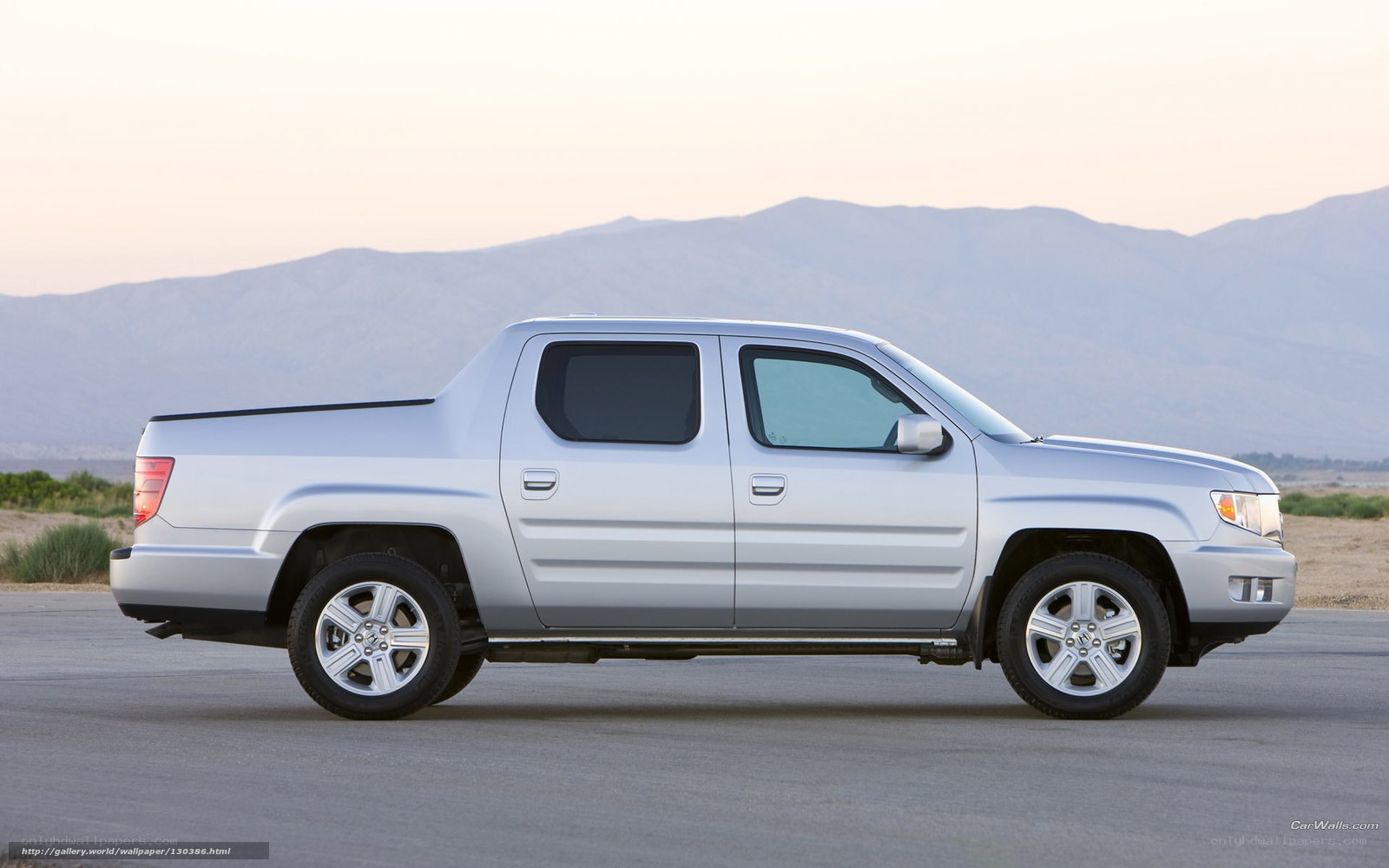 silver pickup truck in desert