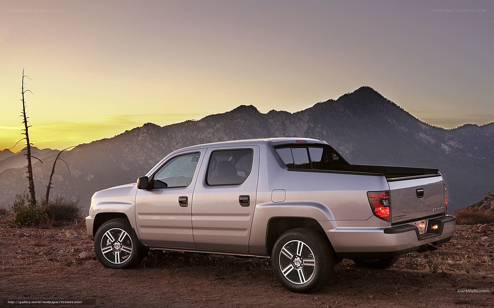 silver pickup truck in mountains