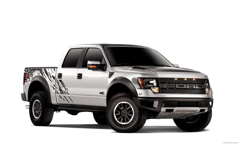 Silver Pickup Truck — Neutral, Photograph, Black Wheels, Side Graphics