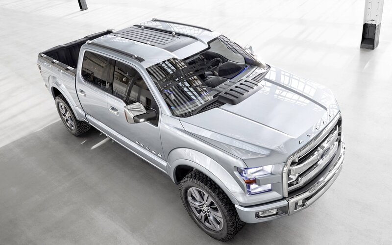 Silver Pickup Truck — Neutral, Photograph, Roof Rack