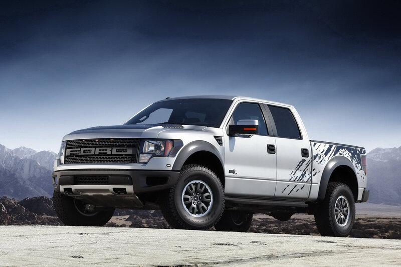 Silver Pickup Truck — White, Dramatic