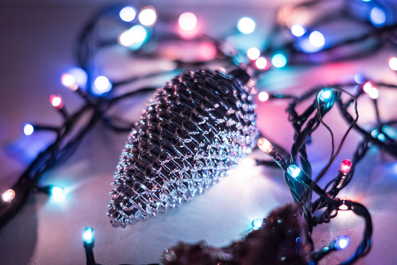Silver Pinecone Ornament