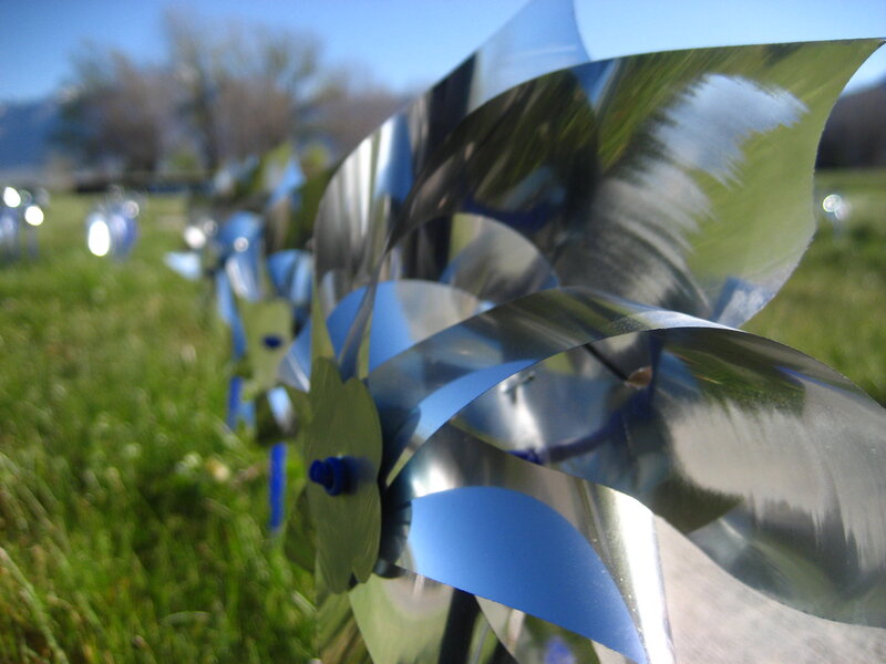Silver Pinwheel in Grass