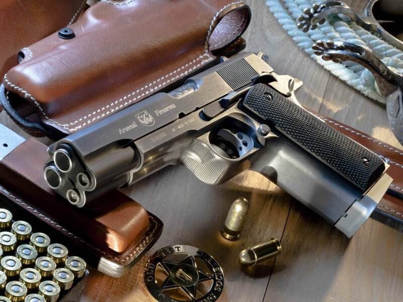 Silver Pistol with Accessories