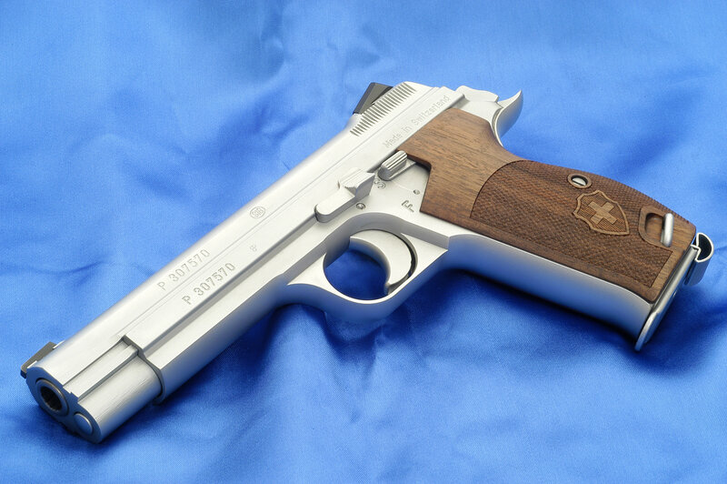 Silver Pistol with Wood Grip