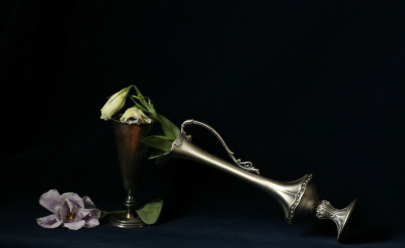 Silver Pitcher and Flowers