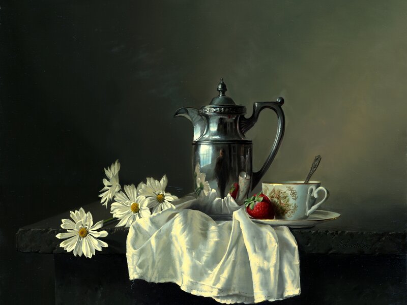 Silver Pitcher and Tea Set