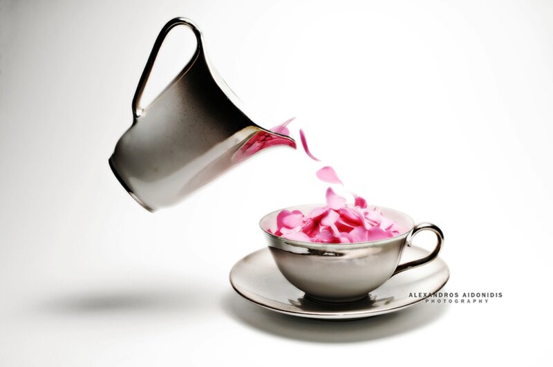 Silver Pitcher Pouring Petals