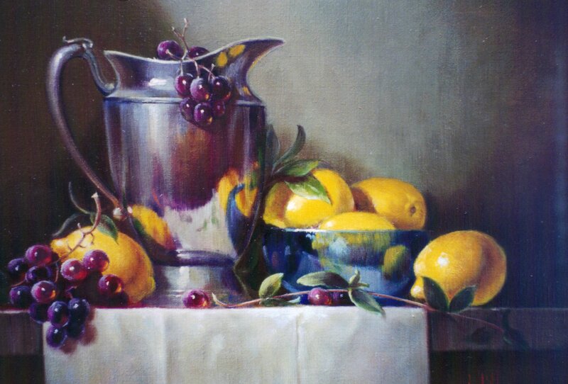 Silver Pitcher with Fruit