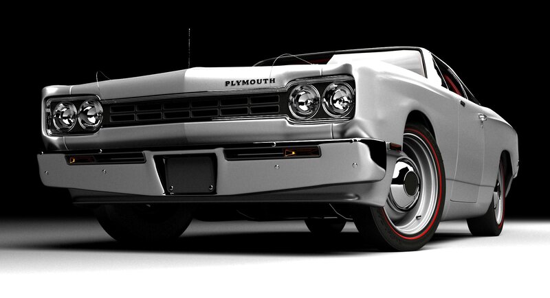 Silver Plymouth muscle car