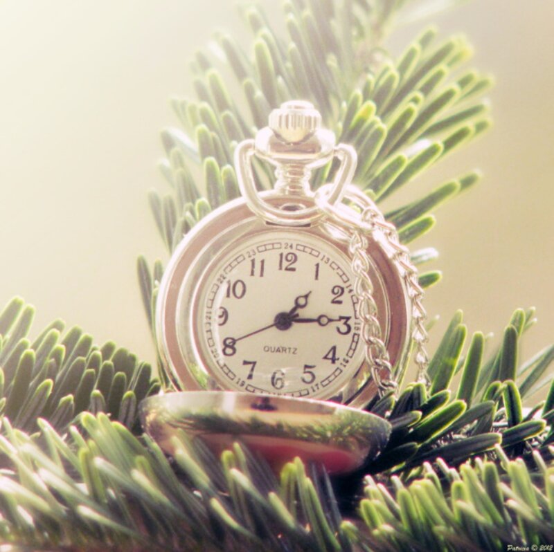 Silver Pocket Watch — Green