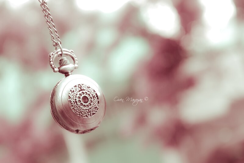 Silver Pocket Watch — Pink