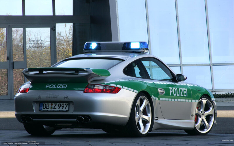 Silver Police Porsche
