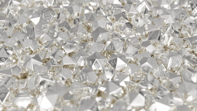 Silver Polyhedral Dice