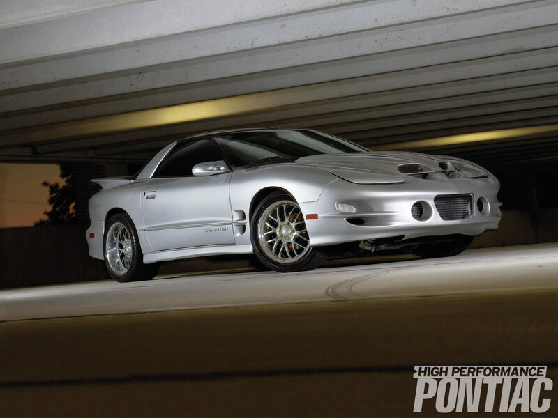 Silver Pontiac Firebird — Dramatic, Night