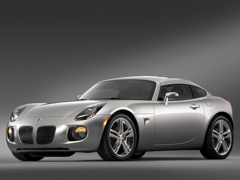 Silver Pontiac Solstice sports car