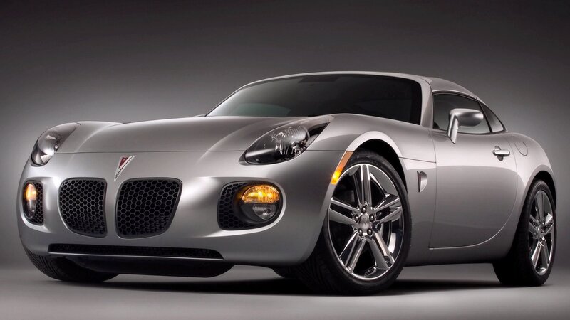 Silver Pontiac Solstice sports car