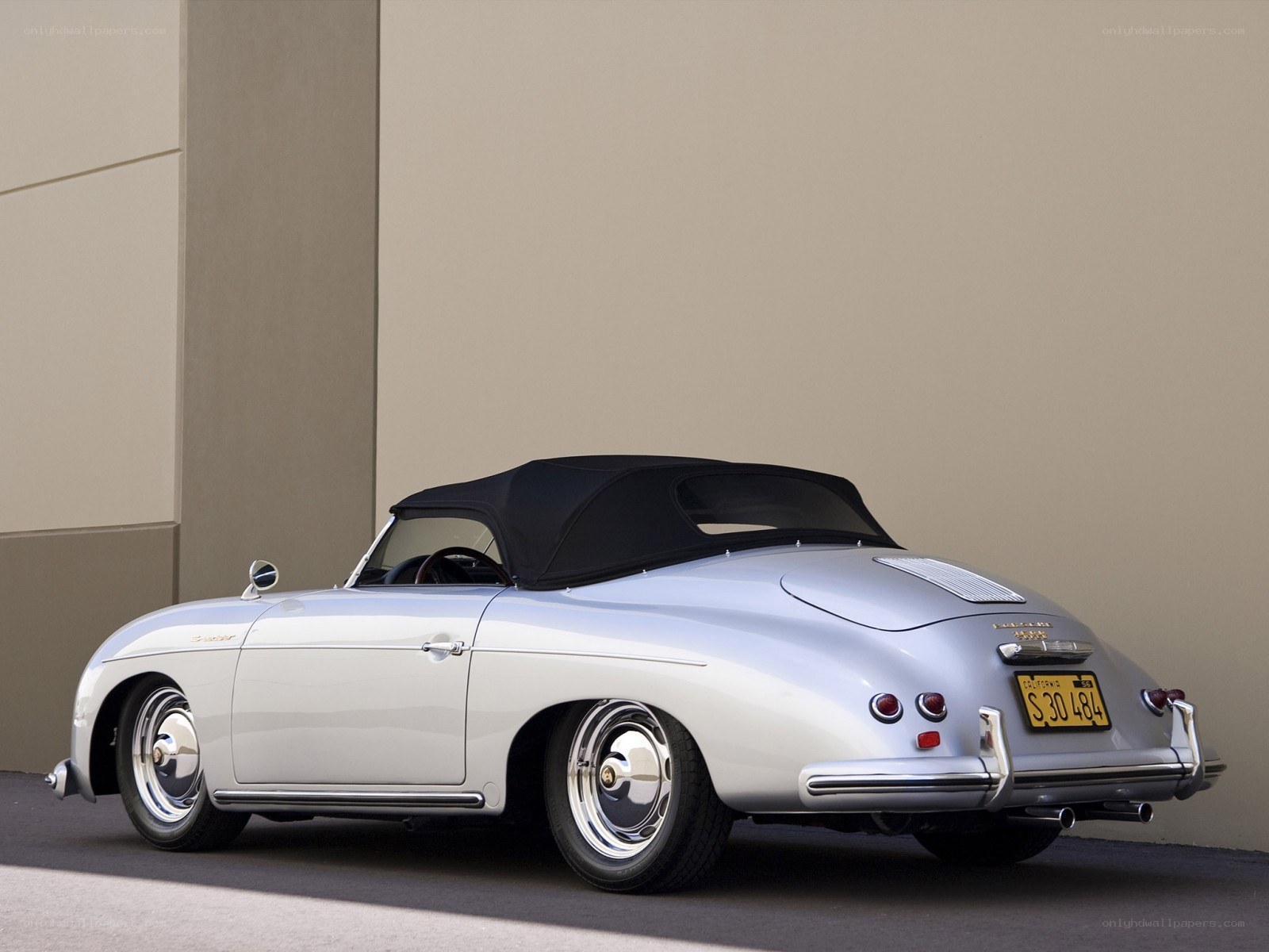 Silver Porsche 356 convertible