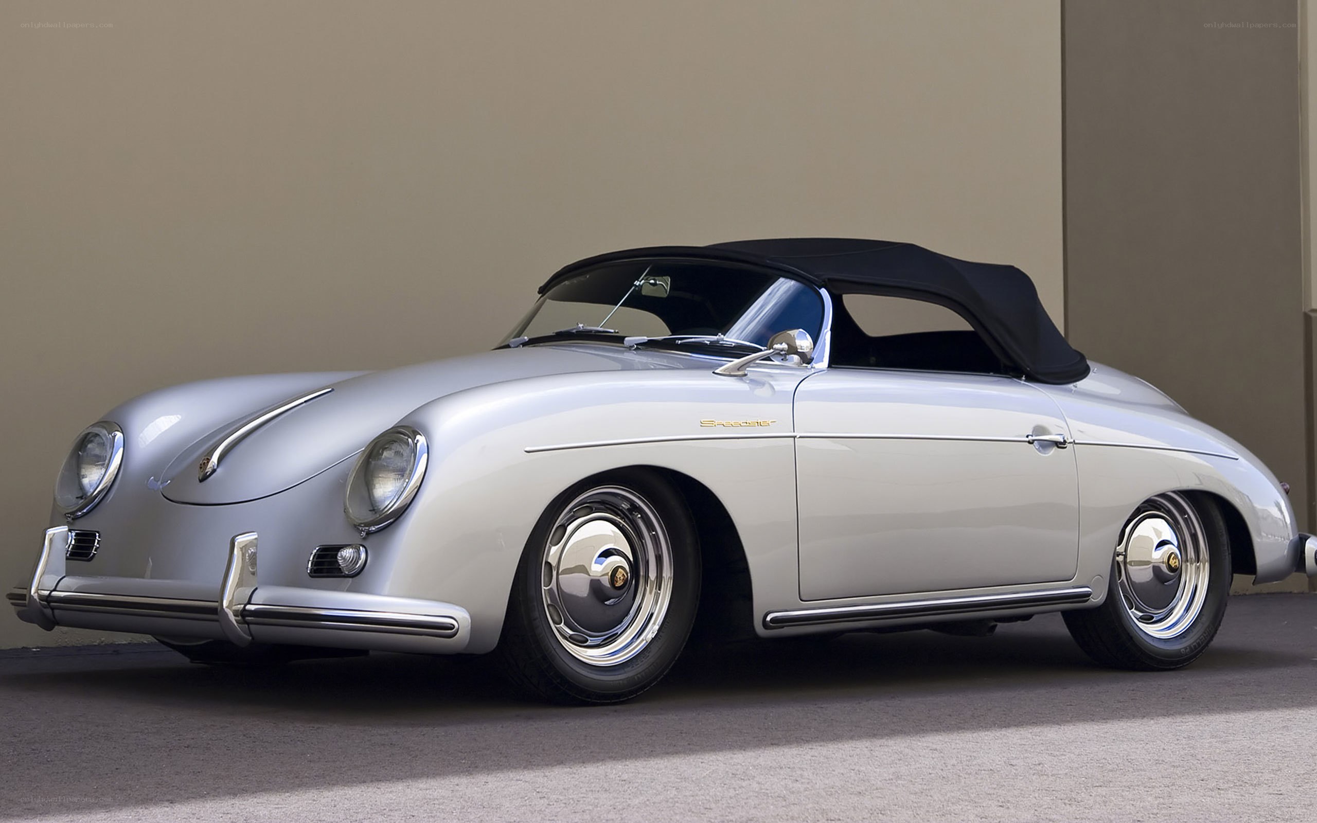 Silver Porsche 356 Convertible