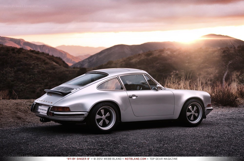 Silver Porsche 911 by Singer